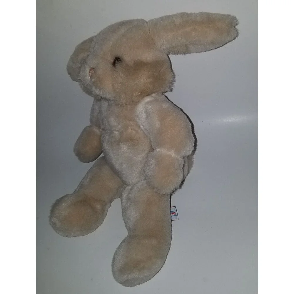 VTG Heartline Tan Brown Bunny Rabbit Plush Lovey Stuffed Animal Toy Easter 1988